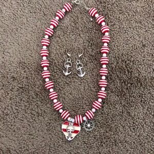 Nautical necklace with matching earrings